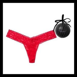 Victoria's Secret Limited Edition Holiday Ornament and Red Lace Panty Thong